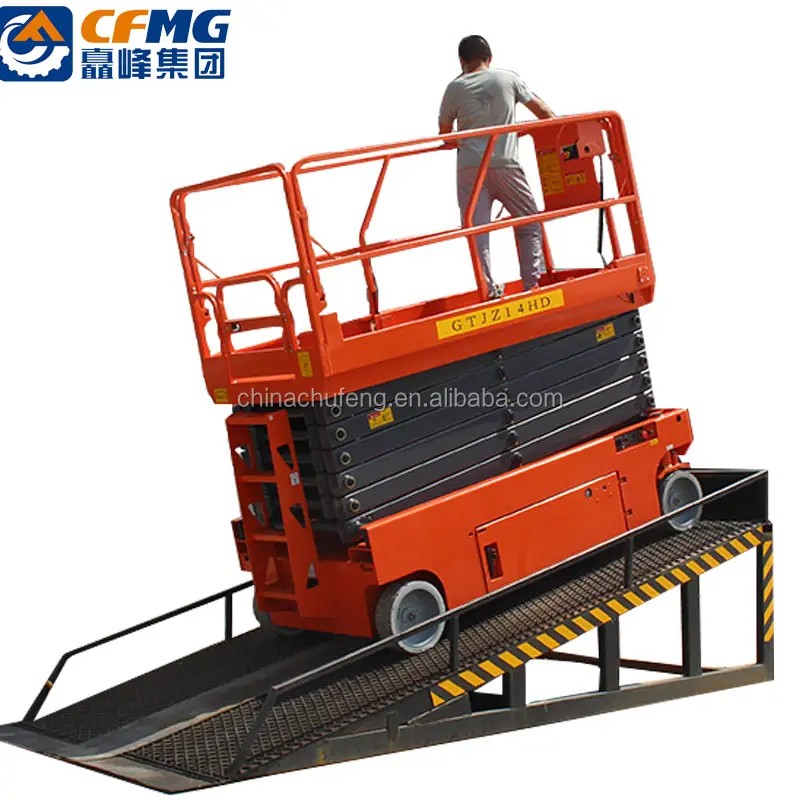 Factory supply mini small manual battery power electric Push Around Scissor Lift Type Pulling aerial work platform for Home Used