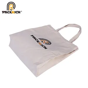 large plain blank white custom cotton canvas reusable shopping tote bag
