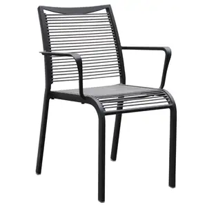 Chaise en lamelles de PVC, siège et dossier, à usage Commercial et Commercial, en aluminium, pour Patio extérieur, salle à manger, pour jardin, qualité et plage, populaire