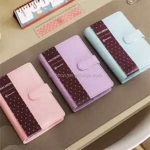 LABON 2022 A6 6 Ring Binder Pu Leather Cover Office And School Diary Planner Organizer Notebook