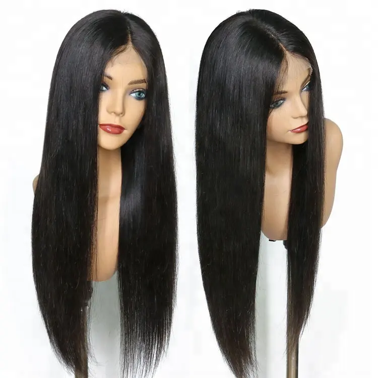Highknight wholesale peruvian hair silky straight glueless natural hairline brazilian human hair full lace wig