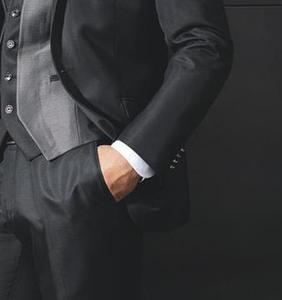 <span class=keywords><strong>Costume</strong></span> <span class=keywords><strong>homme</strong></span> 3 pièces, style 2025, smoking noir, revers en pointe, trois poches, coupe ajustée, WF021 - Product Image 4