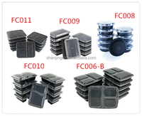 Boîte à déjeuner Bento en plastique à 1 compartiment pour la préparation des repas au micro-ondes, boîte de rangement des aliments populaire de 10 paquets