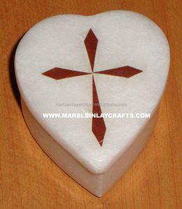 White Marble Inlay <b>Small</b> Pill <b>Box</b> - Product Image 1