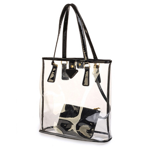 Borsa Tote in PVC Trasparente all'Ingrosso, Borsa a Mano in PVC Trasparente con <span class=keywords><strong>Piccola</strong></span> Borsa Interna <span class=keywords><strong>Nera</strong></span> - Product Image 2
