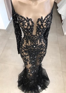 Real Photo Haute Couture Aderente Donne Hot <span class=keywords><strong>Sexy</strong></span> <span class=keywords><strong>Vestito</strong></span> Da Sera <span class=keywords><strong>Trasparente</strong></span> - Product Image 3