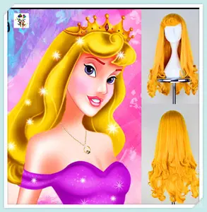 Wig Cosplay sintetik kecantikan putri serat kualitas tinggi HPC-3716