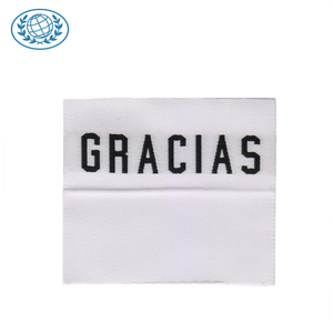 garments high density custom woven label trademark center fold