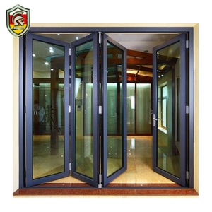 Cheap price bifold double glaze exterior aluminum glass floding door