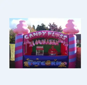 Tienda inflable de dibujos animados con hilo de caramelo bonito, cabina en color rosa H2171