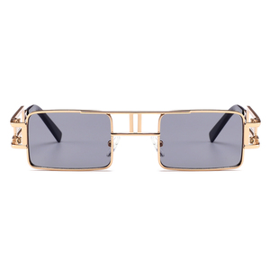<span class=keywords><strong>Gafas</strong></span> de Sol <span class=keywords><strong>Rectangulares</strong></span> para Hombre, Estilo Steampunk, Marco Metálico Dorado, Negro y Rojo, Parte Superior Plana, <span class=keywords><strong>Gafas</strong></span> de Sol Cuadradas para Mujer, Moda 2019, Estilo Cool para Hombre - Product Image 1