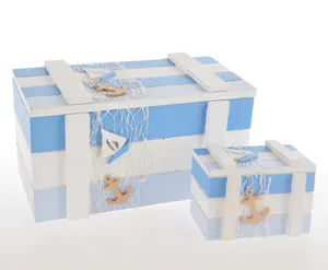 Balnéaire Décor Nautique En Bois Boîte <span class=keywords><strong>Filet</strong></span> <span class=keywords><strong>De</strong></span> Pêche Plage Décoration <span class=keywords><strong>De</strong></span> La Maison - Product Image 1