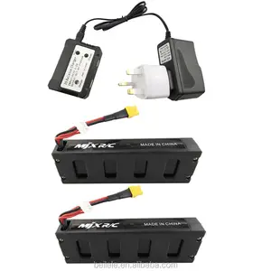 b3 lipo batterie Suppliers-UK Standard 1PCS Charger + 2PCS 7.4V 1800mAh H502S Lipo Battery For MJX B3 Bugs 3 B3H BUGS 3H F17 F100 Drone Lithium Battery