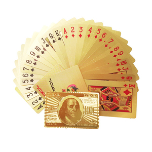 Top qualité or cartes 57*87*0.3mm cartes à jouer feuille d'or 24 <span class=keywords><strong>k</strong></span> <span class=keywords><strong>poker</strong></span> <span class=keywords><strong>poker</strong></span> traditionnel style - Product Image 1