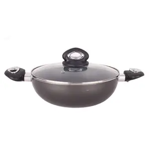 Aluminum non-stick big wok with two ears and safe oven safe