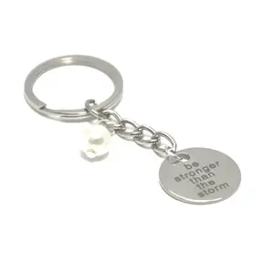 Be Stronger Than the Storm Inspiration Keychain be stronger bead of your choice