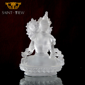 Verloren-Wax Liuli Kristal Religieuze Wit <span class=keywords><strong>Tara</strong></span> Vrouwelijke Boeddhabeeld Voor Altaar
