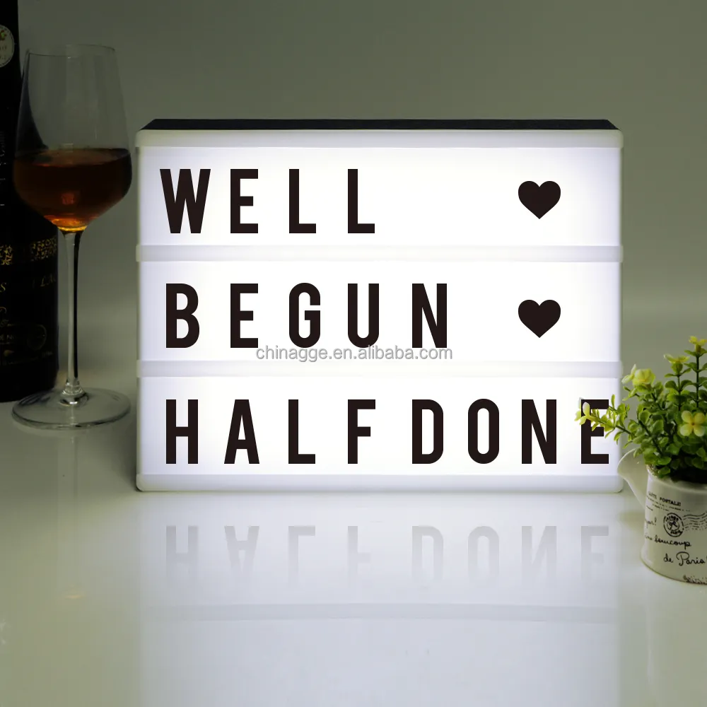 USB 5V LED Cinematic Light Box With Changeable Letter Tiles To Create Personalized Signs Quirky Gifts LED Light Up Letters Box