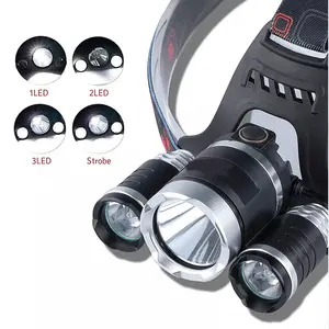 Manufacturer Wholesales Outdoor Powerful Rechargeable XPE T6 Head Flashlight 3*XML-T6 1000 Lumen LED Headlamp