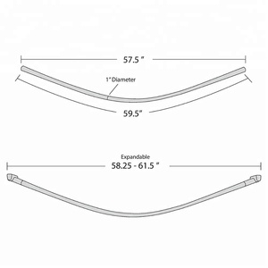 QJMAX High Quality Adjustable Stainless Steel Wall Mounted <strong>Curved</strong> <strong>Shower</strong> <strong>Curtain</strong> <strong>Rod</strong> - Product Image 5