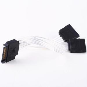 Suministro directo <span class=keywords><strong>de</strong></span> fábrica <span class=keywords><strong>de</strong></span> chapado en plata <span class=keywords><strong>cable</strong></span> 4pin a 15pin 2in1 Disco Duro conexión sata <span class=keywords><strong>cable</strong></span> - Product Image 1