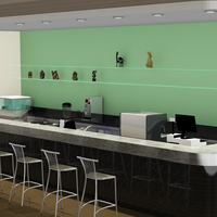 Conception de cuisine commerciale, design d'intérieur avec tout équipement de cuisine