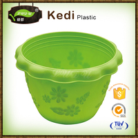 Pot de fleur en mélamine en plastique coloré rond écologique de qualité supérieure avec fond