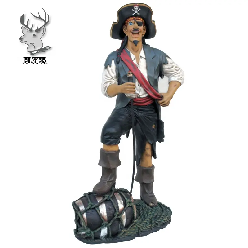 Figura de pirata resina tamanho de vida escultura do parque de diversões à venda