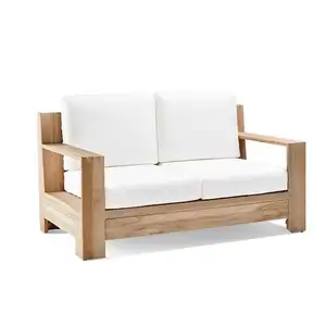 Muebles de madera de teca para exteriores, sofá disponible en asientos y comedor con cojines, gran oferta, 2019