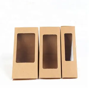 Kraft kartonnen venster driehoek doos voor verpakking sandwich