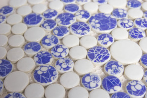 Di forma rotonda <span class=keywords><strong>con</strong></span> il modello di fiore ciottoli di ceramica a mosaico di ciottoli <span class=keywords><strong>piastrelle</strong></span> - Product Image 3