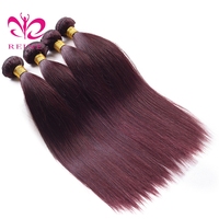 Prix Abordable – Lot de Tissages de Cheveux Humains Péruviens REINE Grade 8A, Double Trame Faite à la Machine, 10-26 pouces, Couleur 99J, Extension de Cheveux Roux 4