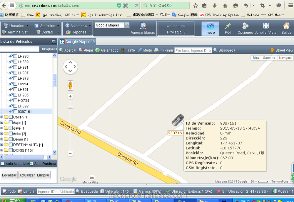 Bas prix GPS Véhicule Tracker, gps logiciel de suivi avec open source code