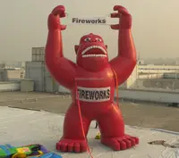 25' haute gorille géant gorille gonflable ballons tenir une bannière pour la publicité