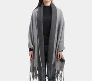 Longue écharpe en cachemire Pashmina à double usage, châle de couleur unie, sur mesure, grande taille, - Product Image 3