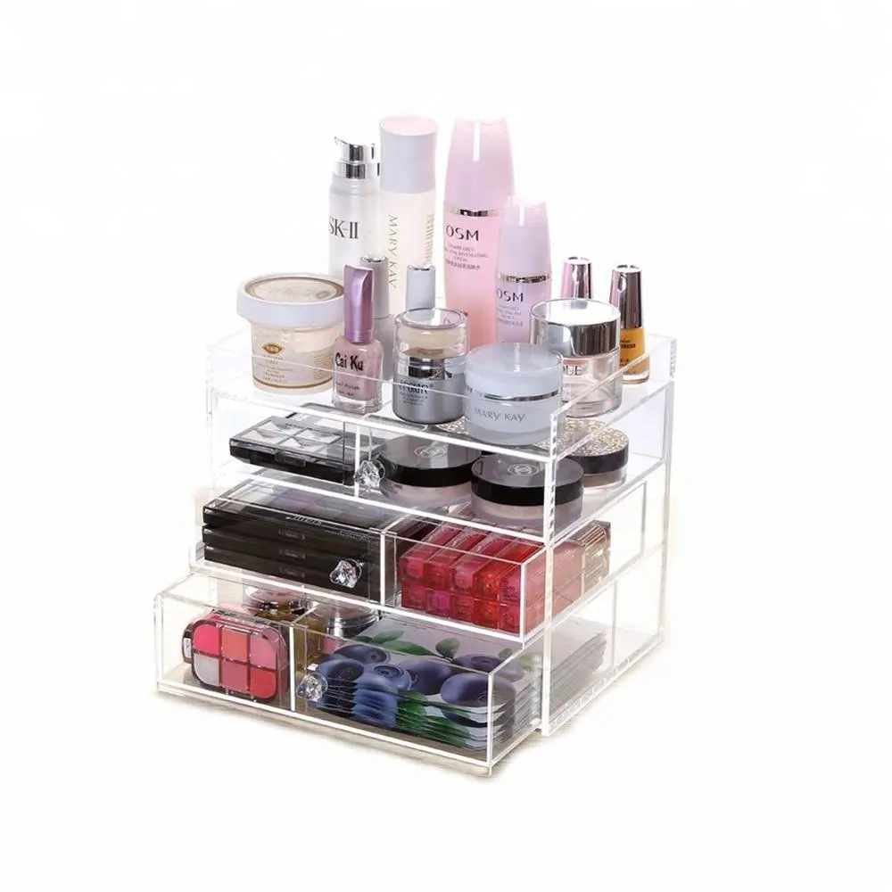 Grosir Organizer Makeup Akrilik Bening Besar Murah dengan Laci