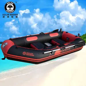 Solarmarine-barco de pesca inflable, suelo de madera con listón para 3 personas