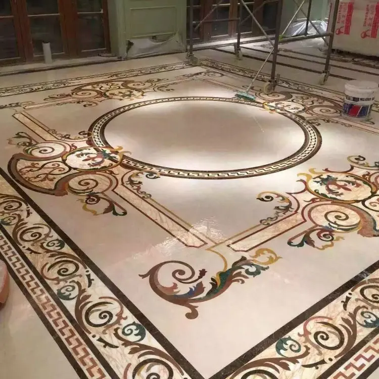 Modern marble waterjet medallion pattern for floor tile designs sale
