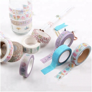 Tùy Chỉnh Dễ Thương Long Lanh Tem Washi Băng In Ấn Lá Vàng Giáng Sinh Lưới Kawaii Washi Băng - Product Image 2