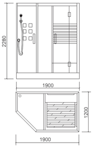 HOT SALE Sauna Steam <strong>Room</strong> <strong>with</strong> Multifunction Shower on Rail - Product Image 5