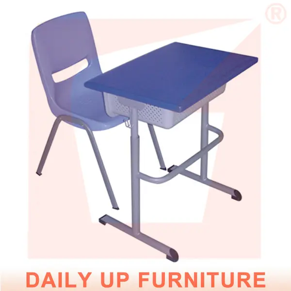 Monoplace en plastique chaise et un bureau mobilier scolaire des élèves en classe attaché, stable 2- pces bureau