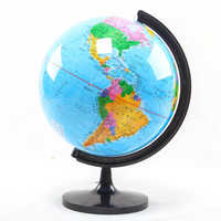 Gelsonlab HSGA-025 Globe terrestre rotatif de bureau classique, globe terrestre interactif pour l'enseignement géographique, carte du monde, 32 cm, bleu