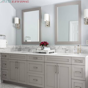 Modern Classic Double Sink <strong>Bathroom</strong> Vanity Cabinet <strong>Free</strong> <strong>Standing</strong> Commercial Home Use Wooden MDF Melamine Includes <strong>Mirror</strong> - Product Image 1