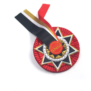 Tùy chỉnh bán buôn chỉ giải thưởng <span class=keywords><strong>Ribbon</strong></span> Rosette đôi mặt <span class=keywords><strong>satin</strong></span> lụa nhung Băng rosettes - Product Image 3