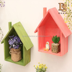 Porte-clés en <span class=keywords><strong>forme</strong></span> de <span class=keywords><strong>maison</strong></span> rétro nautique étagère murale en pin jaune pour le rangement décoration murale technique polie - Product Image 3