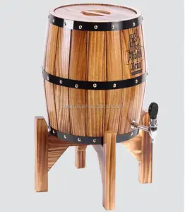 Barril de cerveza de madera de 5L, enfriador con acero inoxidable, 3 litros, barril de cerveza artesanal, dispensador de cerveza