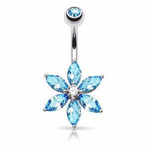 Mode Paard Ogen Zirkoon Jewelled Bloem Buik Navel Piercing - Product Image 4