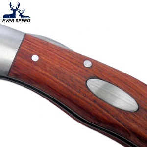 Hoja de acero inoxidable plegable para acampar, bolsillo de madera, cuchillo táctico, herramienta de supervivencia, cuchillos, herramientas - Product Image 5