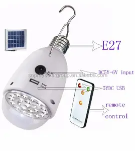 充電式LED電球小型サントーチポータブルソーラーランプWith6V1Wソーラーパネル入力