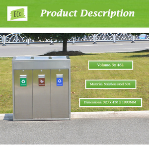 3 <strong>Bin</strong> Trash Can Cabinet Rubbish <strong>Bin</strong> Stainless Steel <strong>Pull</strong> <strong>Out</strong> Waste <strong>Bin</strong> - Product Image 4